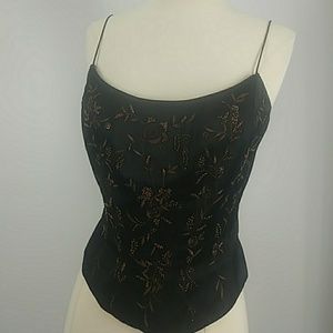 Kay Unger New York brown/rust beaded bustier-sz 4